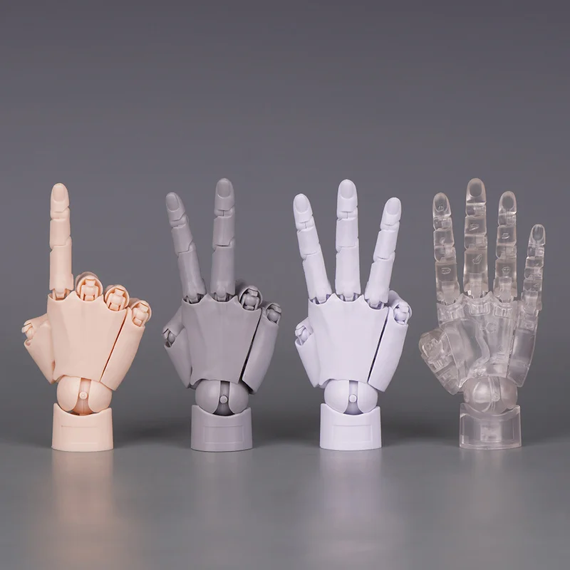 Modelo de mão humana de 10.5cm com articulações de dedo móveis 1:2 simulação palma ornamento de mesa brinquedo torcido ovo surpresa presentes caixa cega