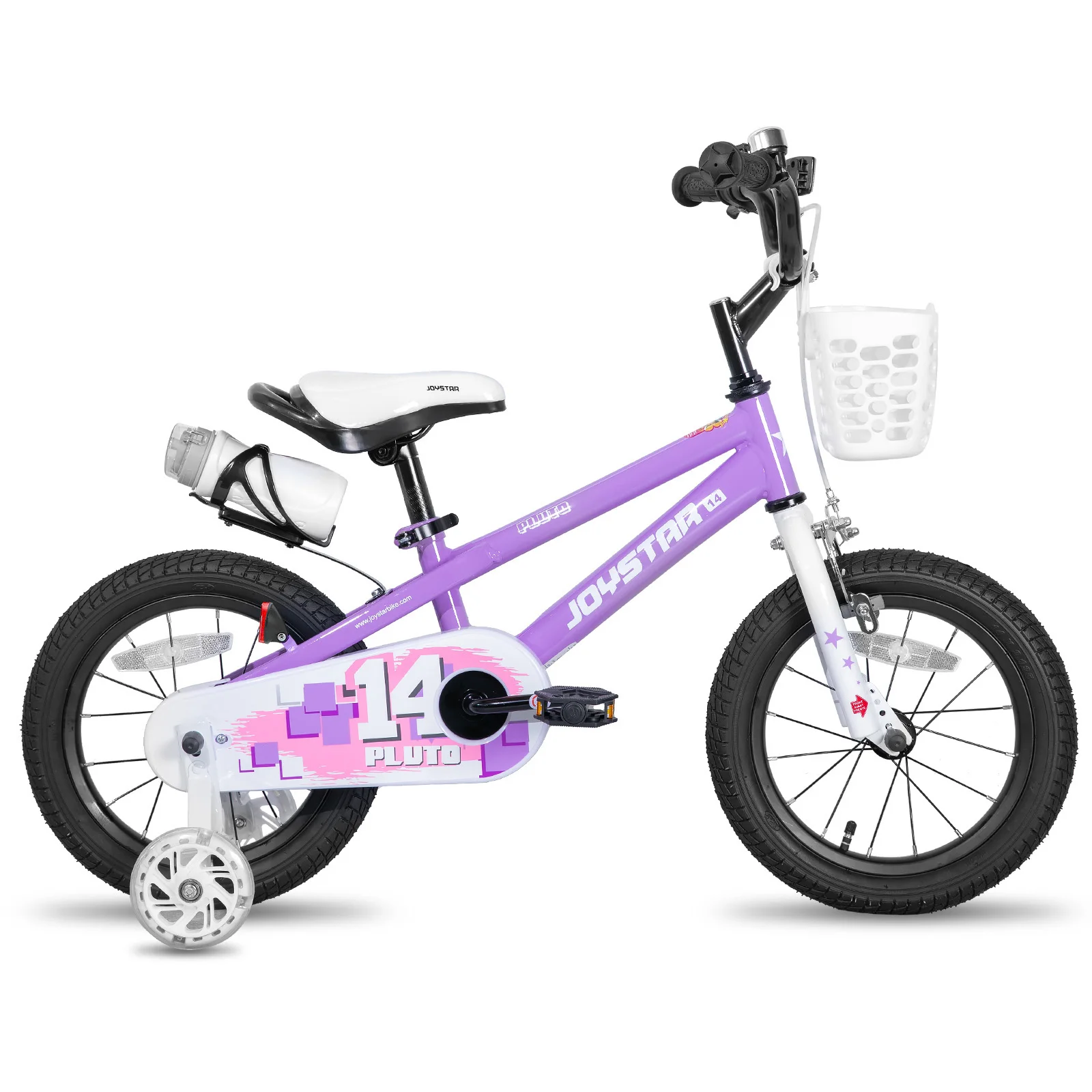 JOYSTAR 12 14 16 18 20 Inch Kinderfiets met Verlichte Steunwielen, Bidonhouder, Kinderfiets voor Jongens en Meisjes