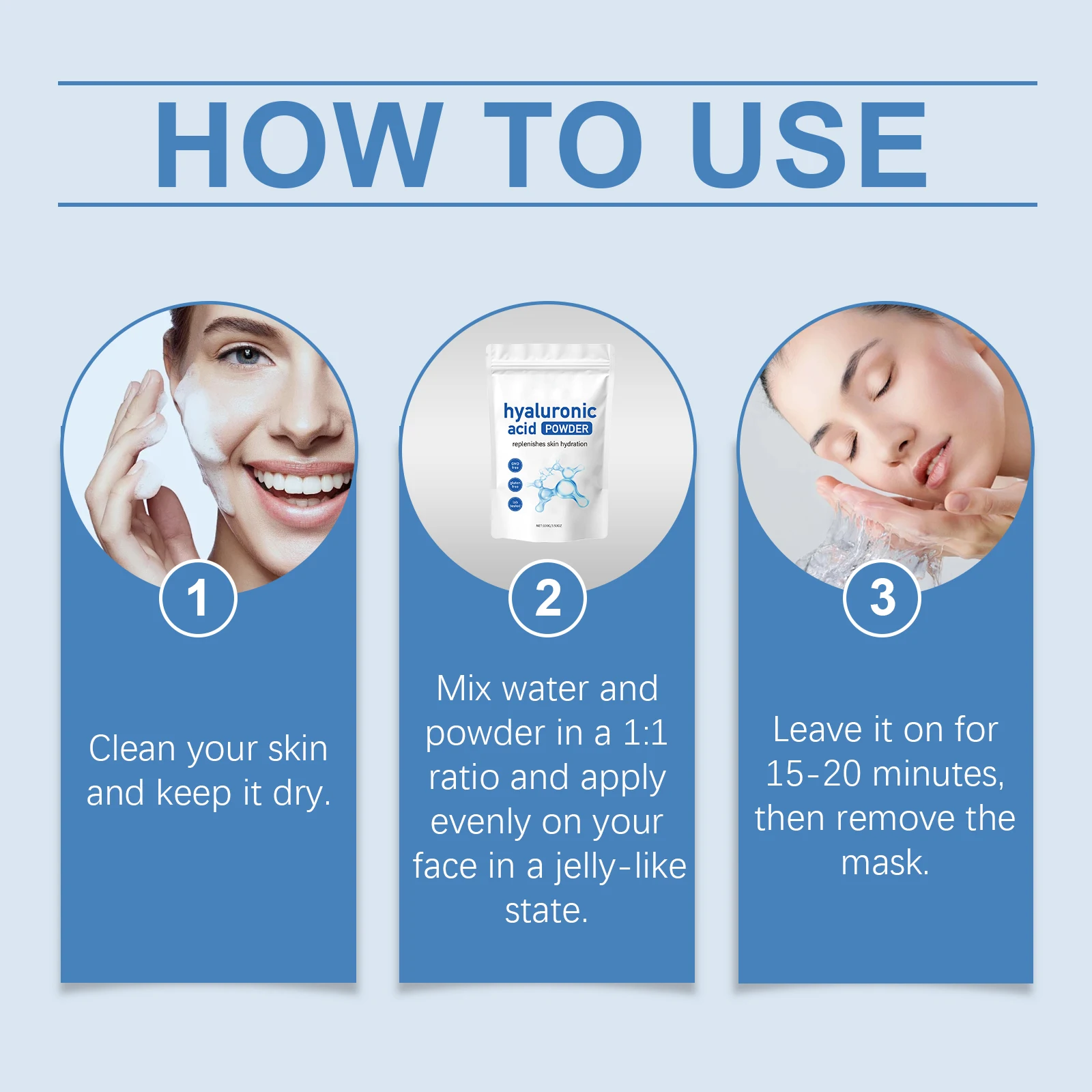 Hyaluronic Acid Moisturizing Jelly Mask Hydrating Anti Aging Smoothing Firming Nourishing Skin Care Powder To Gel Facial Mask view 4