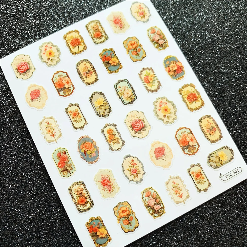 TSC-501 pegatina para uñas de flor curvadora, pegamento trasero 3D, autoadhesivo para decoración de uñas, herramienta deslizante para calcomanías de uñas