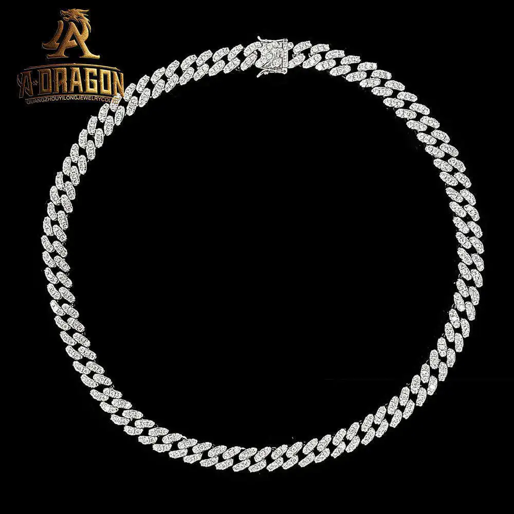 12mm 10k 14k 18k Gold Miami Moissanite Link Chain Hip Hop Shinning Fine Gold Moissanite Cuban Link for Women Men