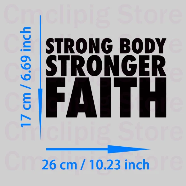 STRONG BODY STRONGER FAITH Clothing patches vinyl stickers iron on transfer stripes appliques