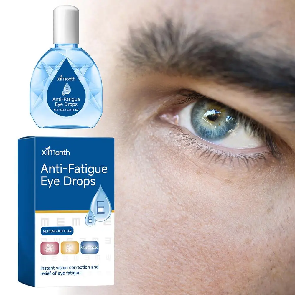 Anti-fadiga colírio, 15ml, alta qualidade, para seco e coceira, anti-fadiga, gota líquida, desintoxicação, olhos, limpeza profunda, d5w8