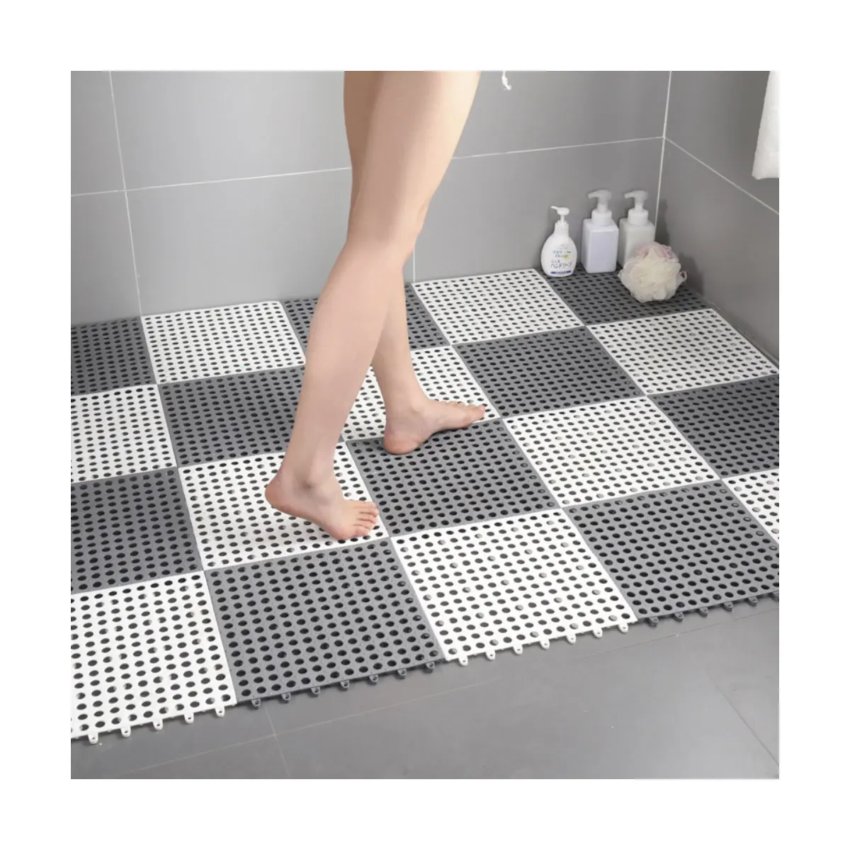 Wholesale PVC Splicing Bathroom Anti slip Mat Toilet Kitchen Shower Bathmat Balcony Non slip Floor Mat