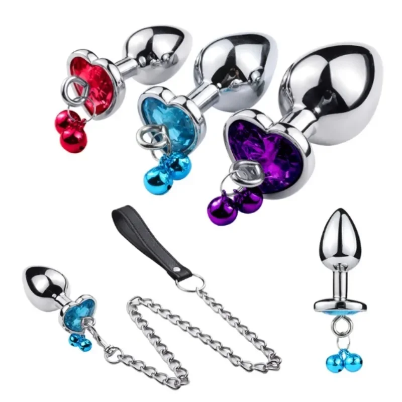 siswet anal plug 3 Size Metal Anal Plug Crystal and Bells Anus Dilator Sex Toys Bullet  Stainless Steel Butt Plug Men Women Couples Adult Toys