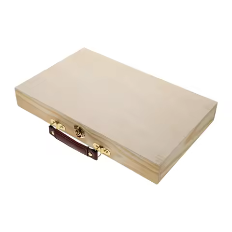 Wood Artist Supplies Box Trendy Art Tool Storage Box Painting Tools Organizer for Pastel Paint Brushes Watercolor Pens Stamps