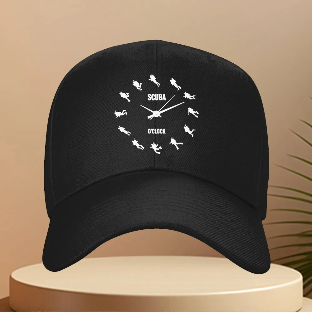 Scuba Diving Clock O'Clock Unisex Baseball Cap Polyester Outdoor Casual Adjustable Hat
