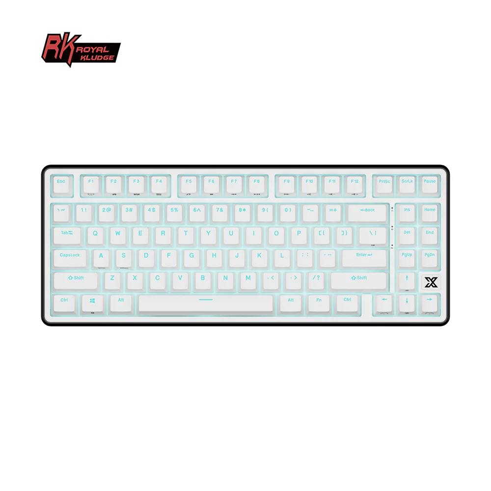 

RK Royal Kludge X87 Gasket Wired Gamer Keyboard 80% Layout Hot-swappable Mechanical Keyboard ABS Keycaps Transparent Backlight