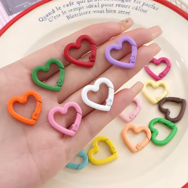 25mm Love Keychain Connectors 23 pcs, Alloy Metal Material, Cute Heart Shape Design, for Daily Carry Keychain