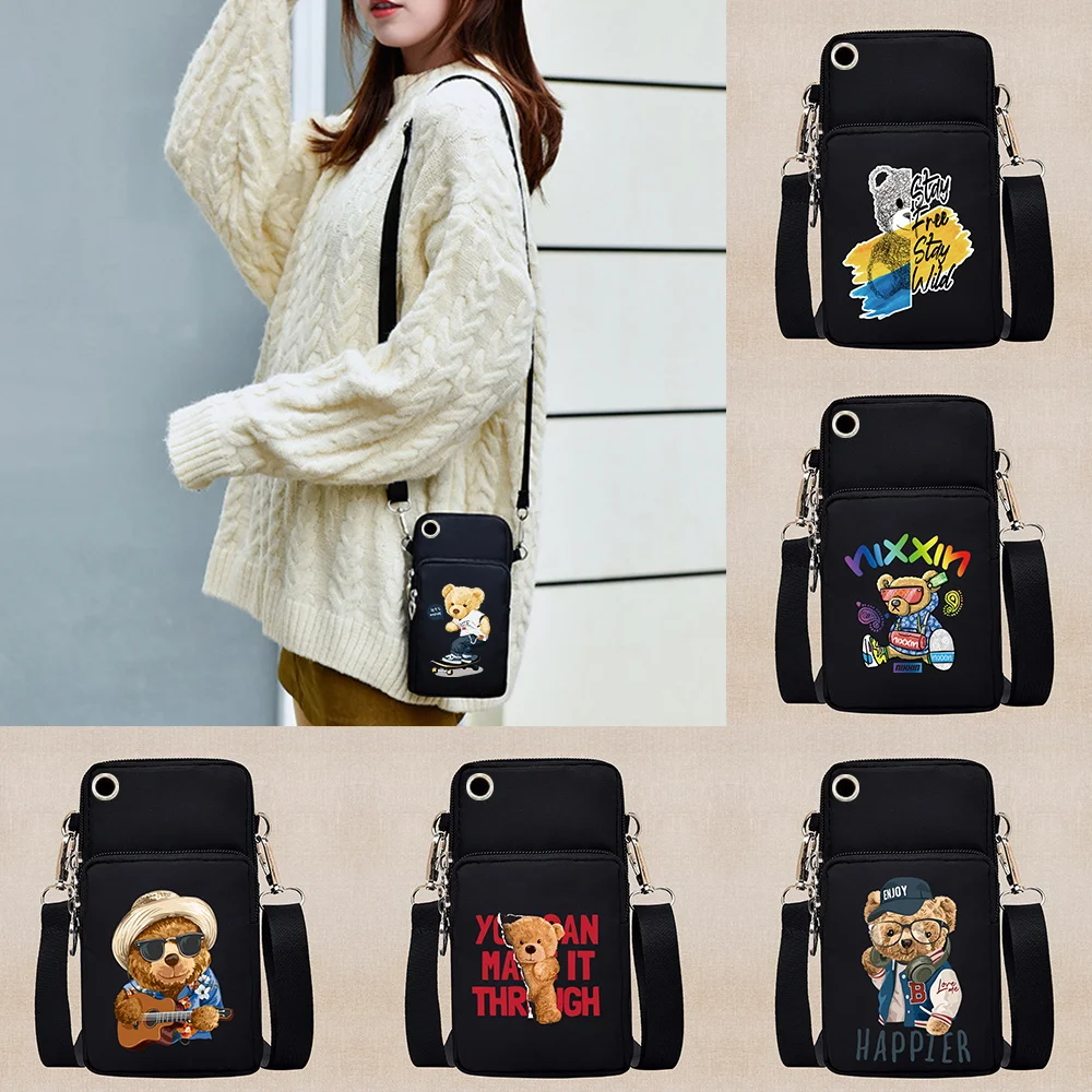 

Universal Mobile Phone Bag for Samsung/iPhone/Huawei/HTC Wallet Case Outdoor Arm Bags Shoulder Bear Pattern Sports Pouch Pocket