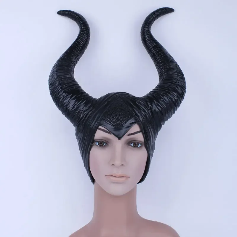 

trendy Genuine latex maleficent horns adult women halloween party costume jolie cosplay headpiece hat -Free shipping