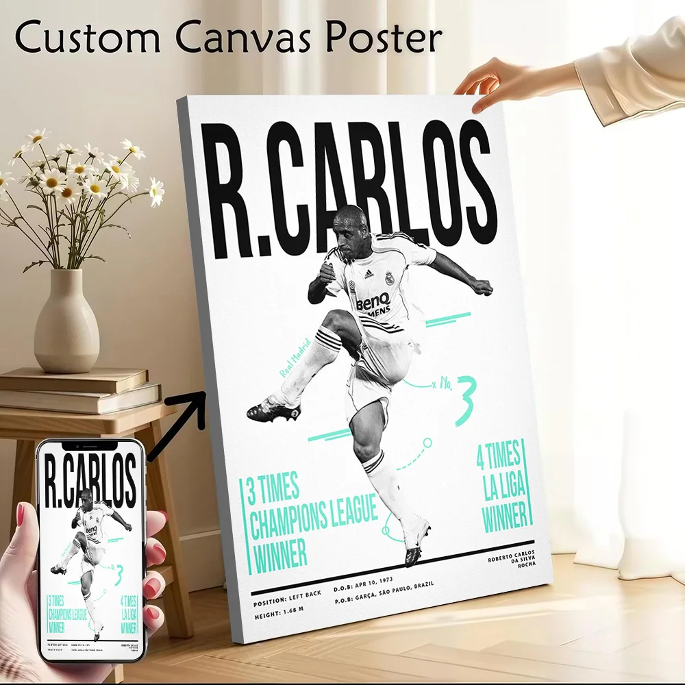 Póster de Roberto Carlos 3, pintura en lienzo impresa personalizable para imágenes, arte de pared, decoración temática y especializada para el hogar, decoración de pared