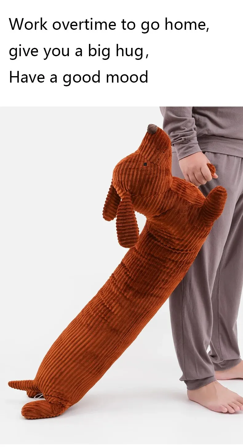 Dackel-Hund-Plüsch-Umarmungskissen, weich, langlebig, gefülltes Wurfkissen, Tiere, Kissen für Sofa, Heimdekoration, Geschenke für Kinder (47 Zoll) – Detail 7