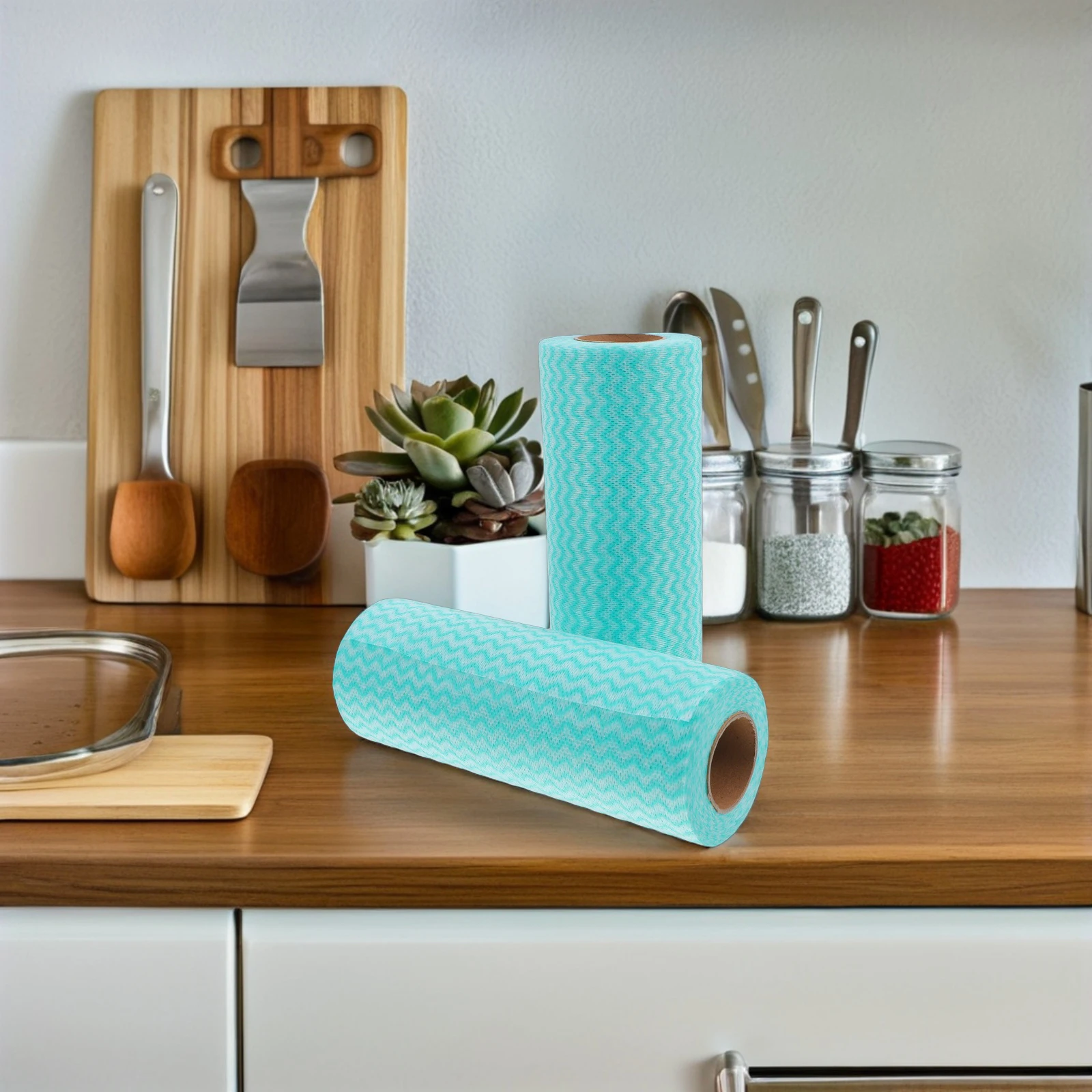 

2pcs 2 Rolls Disposable Kitchen Towels Non-woven Cleaning Cloths Washable Absorbent Oil Resistant Hand Wipes for Home