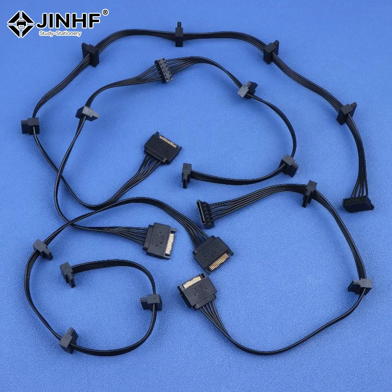 15 Pin SATA Power Supply Splitter Cable Hard Drive 1 Male To 3/4/5/6 Female Extension Power Cord For DIY PC Server