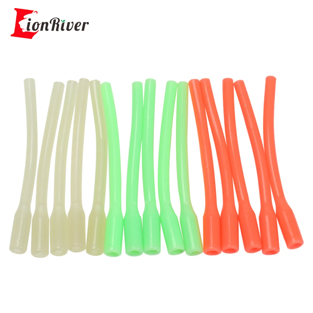 Lionriver 3 Colors 2.83″ Saltwater Fishing Glow Rigging Tube  Thickened Hook Line Protector Luminous Terminal Tackle