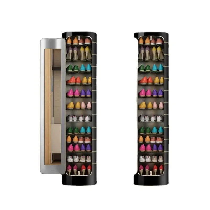 Modern Simple Rotating Shoe Cabinet Large Capacity Multi Layer Round Storage Rack Creative Economical Foyer Locker for