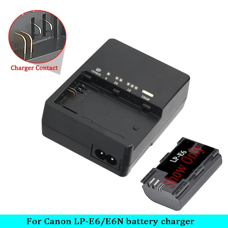 LC-E6E LC-E6 Charger For Canon LP-E6 LP-E6N LP-E6NH Battery EOS 70D 60D 5D Mark III 5D Mark 6D 6D MARK II 60D 80D 7D MARK II