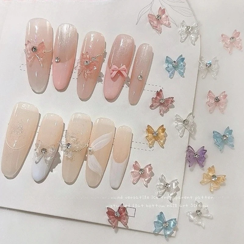 

Dreamy Ice Transparent Resin Butterfly Rhinestones Shiny Zircon Nail Art Decorations Manicure Tools Glitter Crystal Accessories