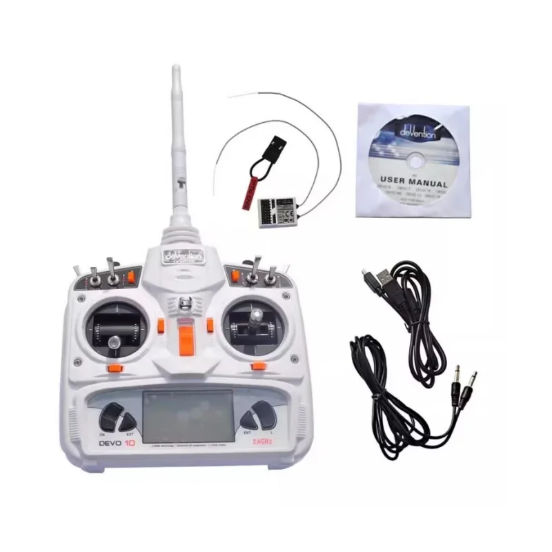 Walkera DEVO 10 Transmitter 10 Channel Remote Controller 2KM Radio DSSS System RX1002 For RC Airplane Multicopter Helicopter