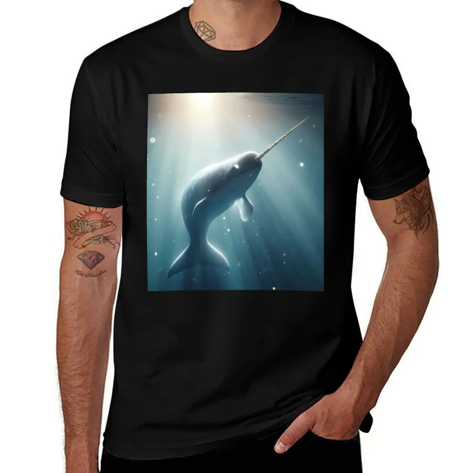 Narwhal Art #7 Narwhal Lovers T-Shirt Casual All Match Short Sleeve T-Shirt
