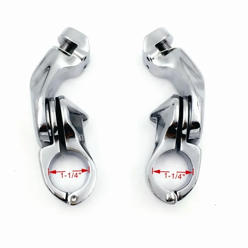 

2.5" Short Angled Adjustable Highway Foot Peg Mount Kit For 1.25" Engine Guard (Harley Road King/ Street Glide/ Fat Boy)