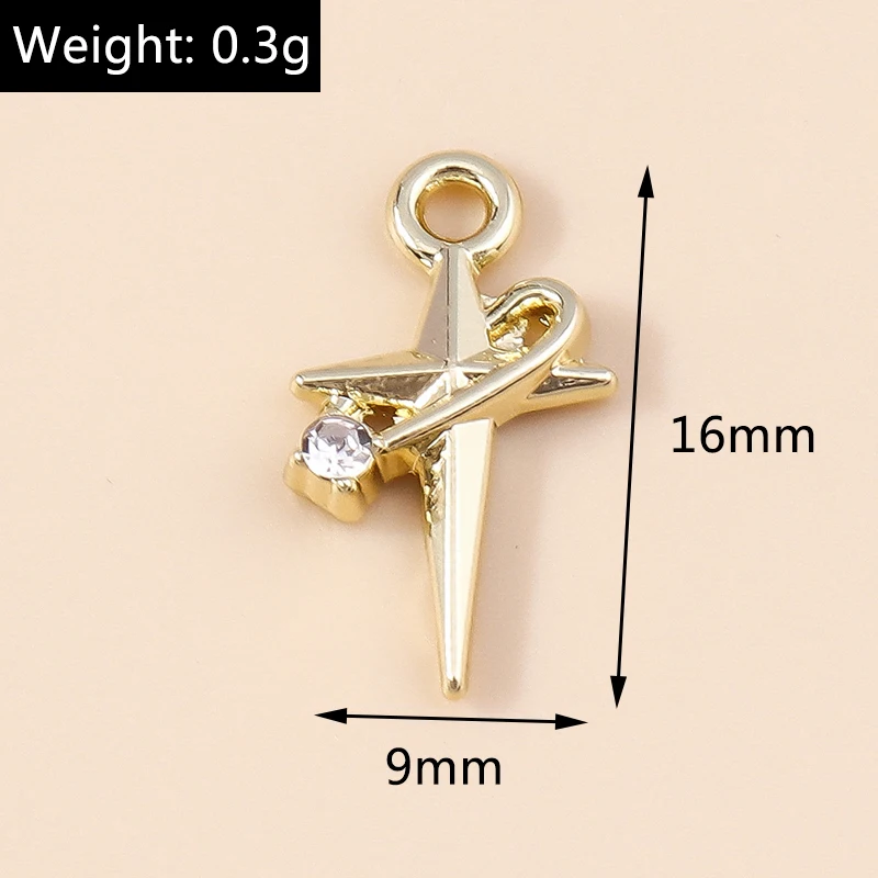 Leslie 10 Stück glänzende Kristallsterne-Charms für Ohrringe, Halsketten, DIY-Charms, Anhänger, Schmuckherstellung, Zubehör, handgefertigtes Handwerk – Detail 10