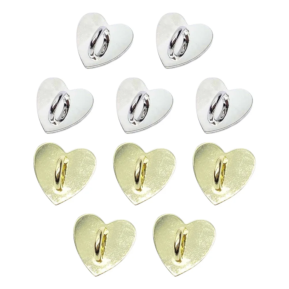 10 個のハート型電話シェルアクセサリー DIY バックル装飾携帯ケース用自己粘着合金装飾クラフト用品