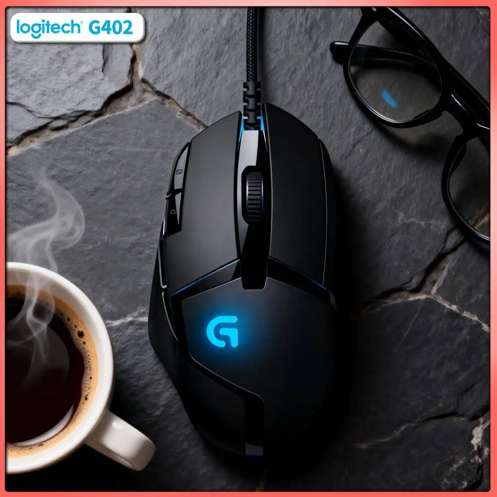 Logitech G402 Wired Gaming Mouse 8 Programmable Buttons 500 IPS Tracking 4000 DPI Anti-Slip Grip for Professional PC FPS Gamers