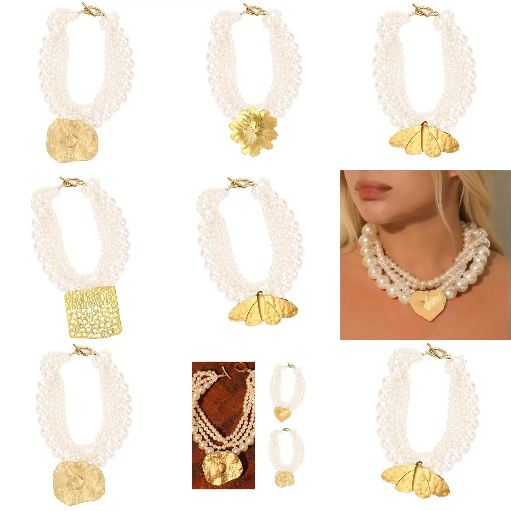  Practical Lightweight Stacked Pearls Necklace Easy Wear for Everyday Activities