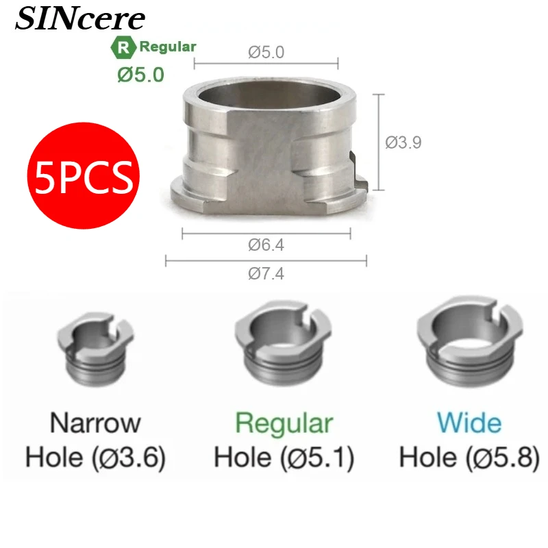 

5PCS Dental Implant Compatible for Osstem Generic Titanium Alloy Surgical Guided Sleeve Guide Planting Ring Plate Tool