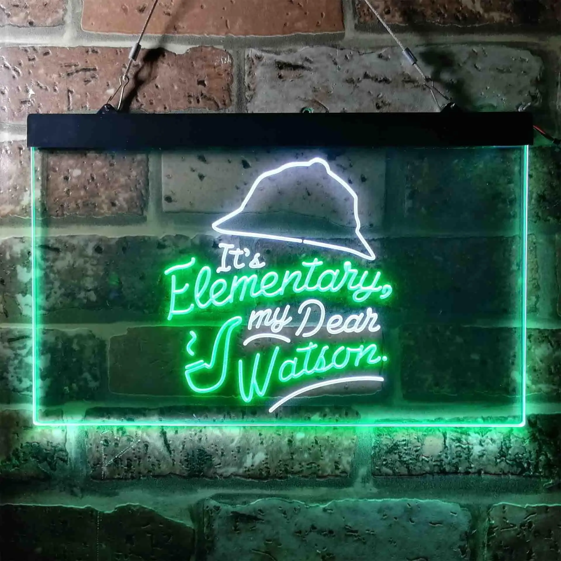 It's Elementary My Dear Watson Humor Room Dual Color Led Neon Sign st6-i3685