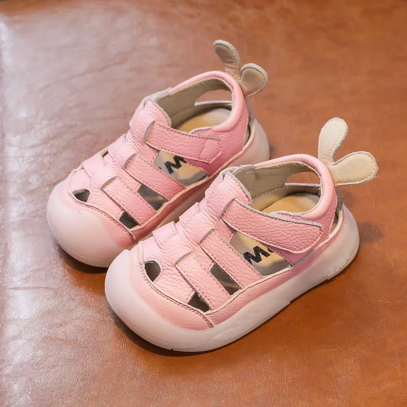 Sandali da bambina per bambina Scarpe da bambino estive per neonato Scarpe casual per bambini in vera pelle con suola morbida Sandali da spiaggia