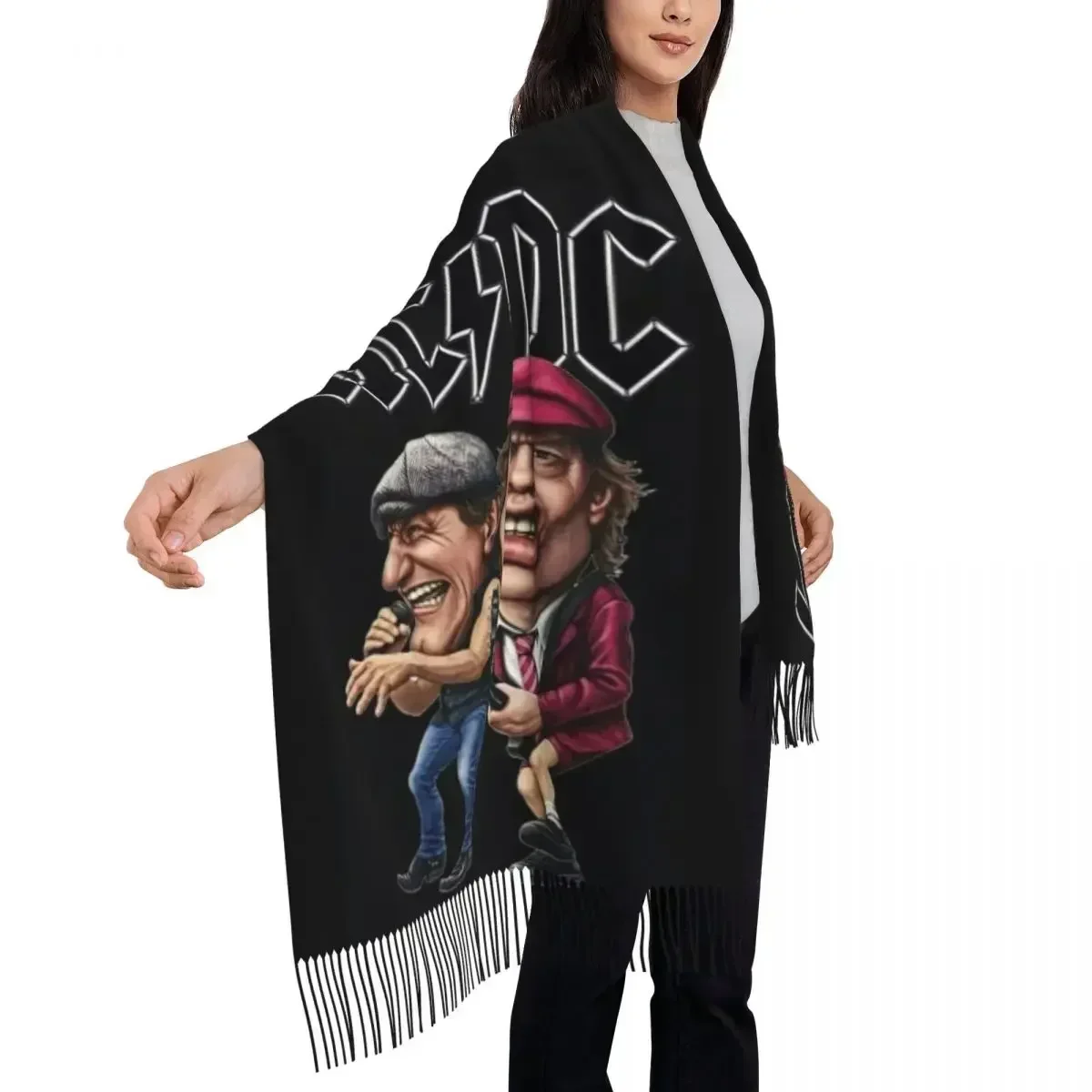 Fashion Australian Band Star Tassel Scarf Women Winter Fall Warm Shawl Wrap Female Heavy Metal Rock And Roll Scarves