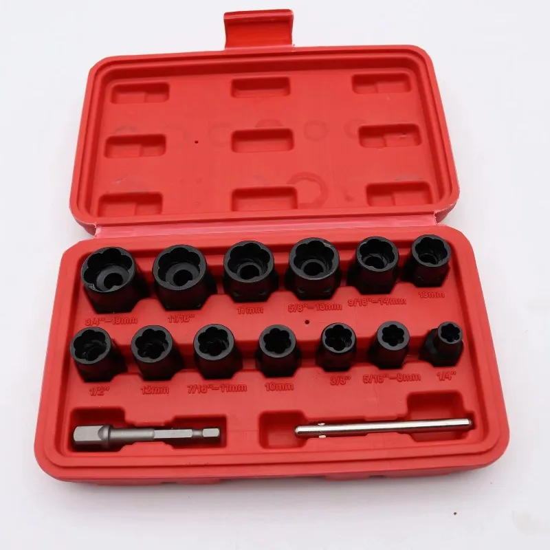 14 Pieces Damaged Screw Extractor Set Bolt Nut Removal Tools