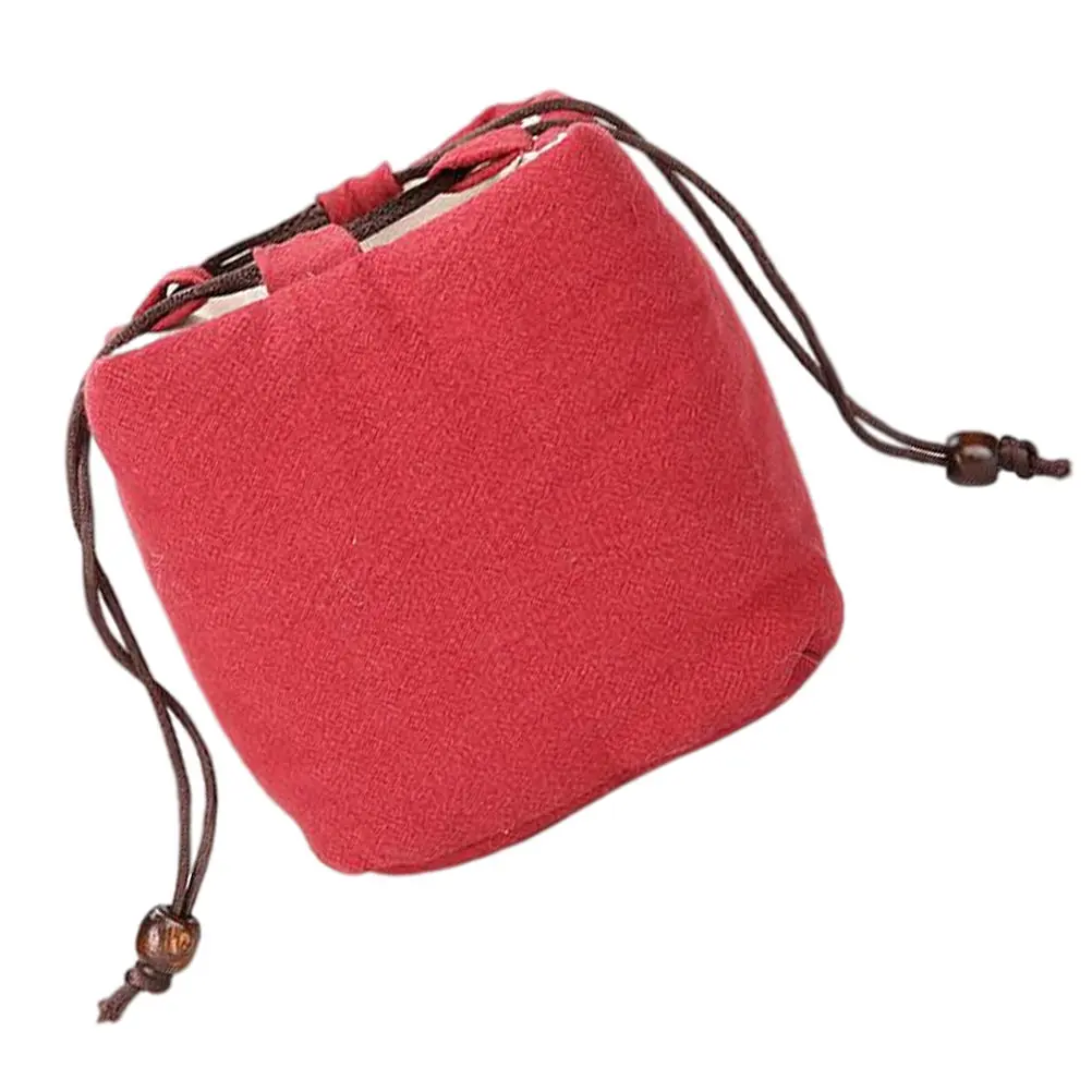 

1Pcs Tea Set Storage Bag Portable Cotton Linen Teapot and Cup Carrier Lightweight Travel Pouch Protective Tea Ware Organizing