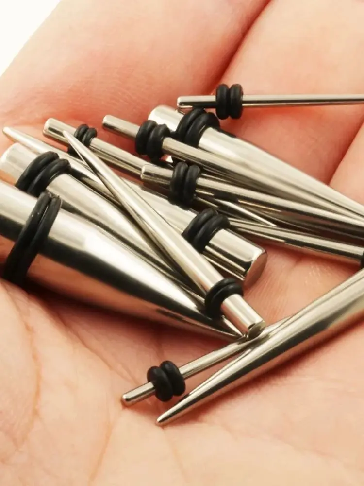 36 Stks/partij 14G-00G Roestvrijstalen Oormeters Strekset Taps Toelopende Pluggen Oogjes Oor Taps Toeloop En Pluggen Expander Set Body Piercing - afbeelding 2