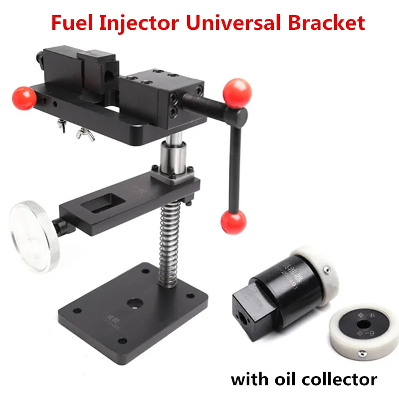 

New Fuel Injector Universal Bracket with Oil Collect, Diesel Common Rail Injector Shelf Fix Stand Holder Clamping Fixture