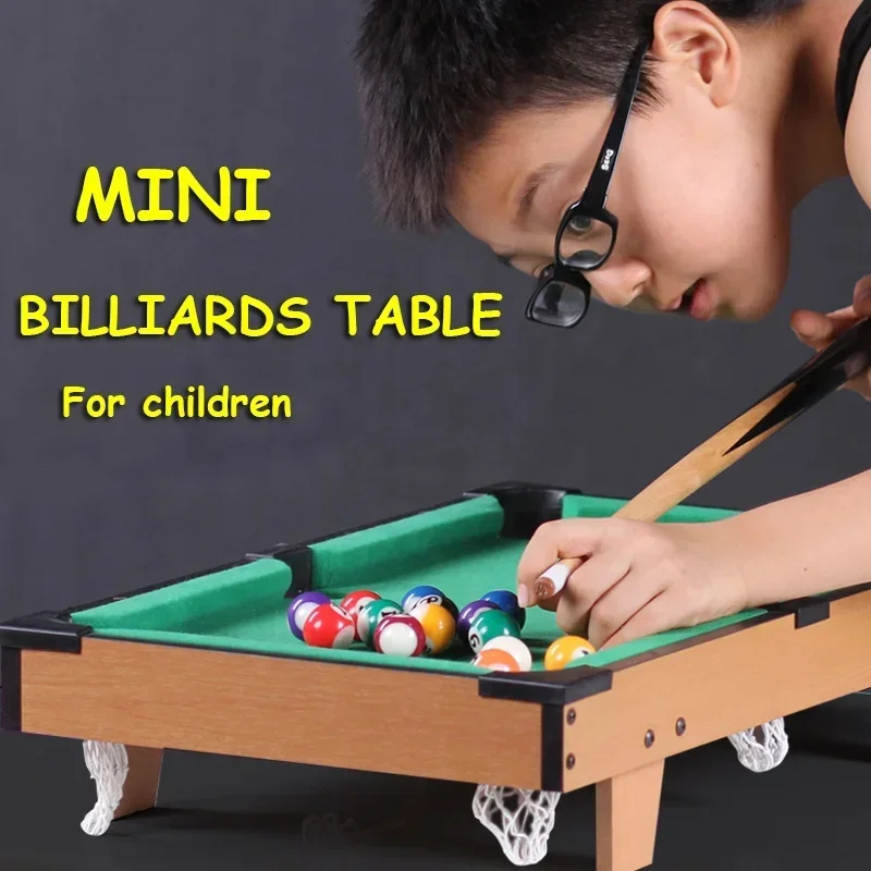 Mini Pool Billiard Table Wood Cue Resin Balls Kids Small Snooker Table Children Home Family Fun Game Billiards Tables