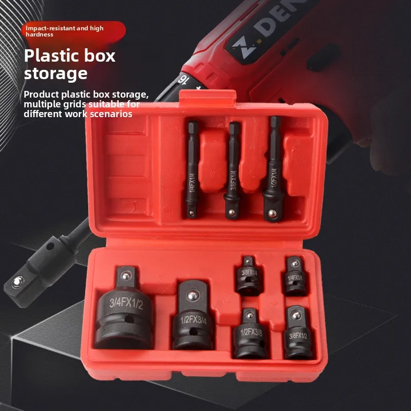 Impact Socket Adapter Reducer Set 1/2 3/8 1/4 Inch Use Wrenches Drills in Auto and Impact Driver Construction Work