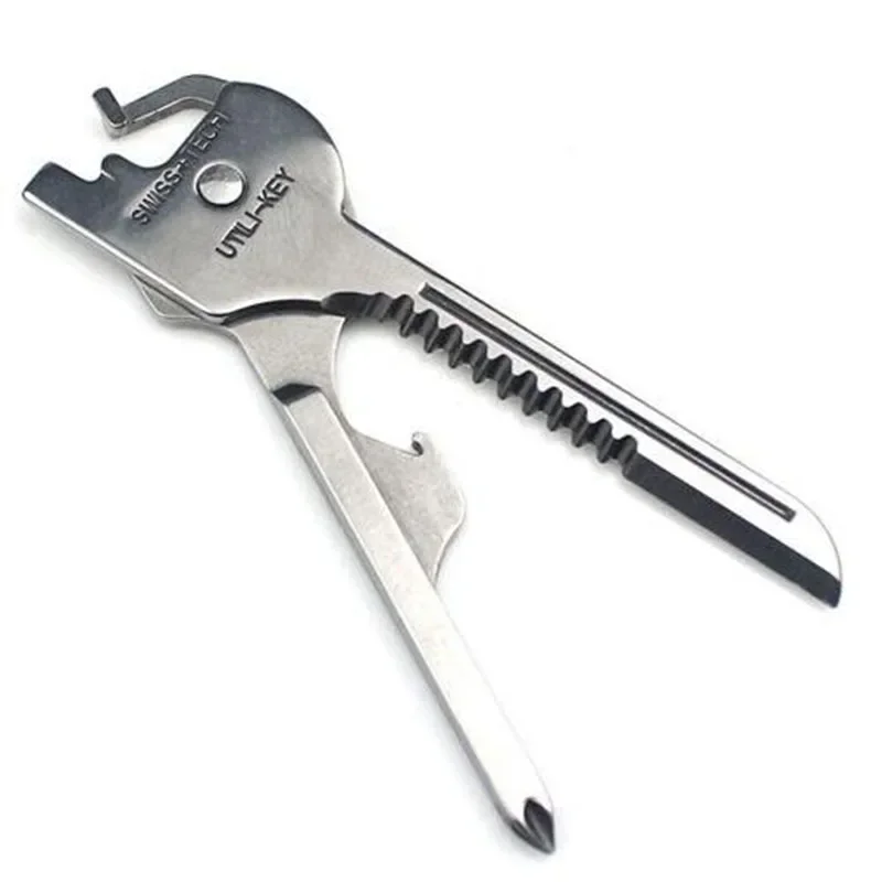 FATCOOL-Mini Multitool Keyring Alicate, 6 em 1, Ferramentas-Chave, Chaveiro, Camping, Sobrevivência, Resgate, Ferramentas de bolso