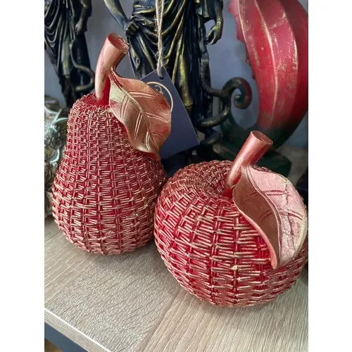 Handicraft Decorative 2 Apple Pear Trinket Sculpture