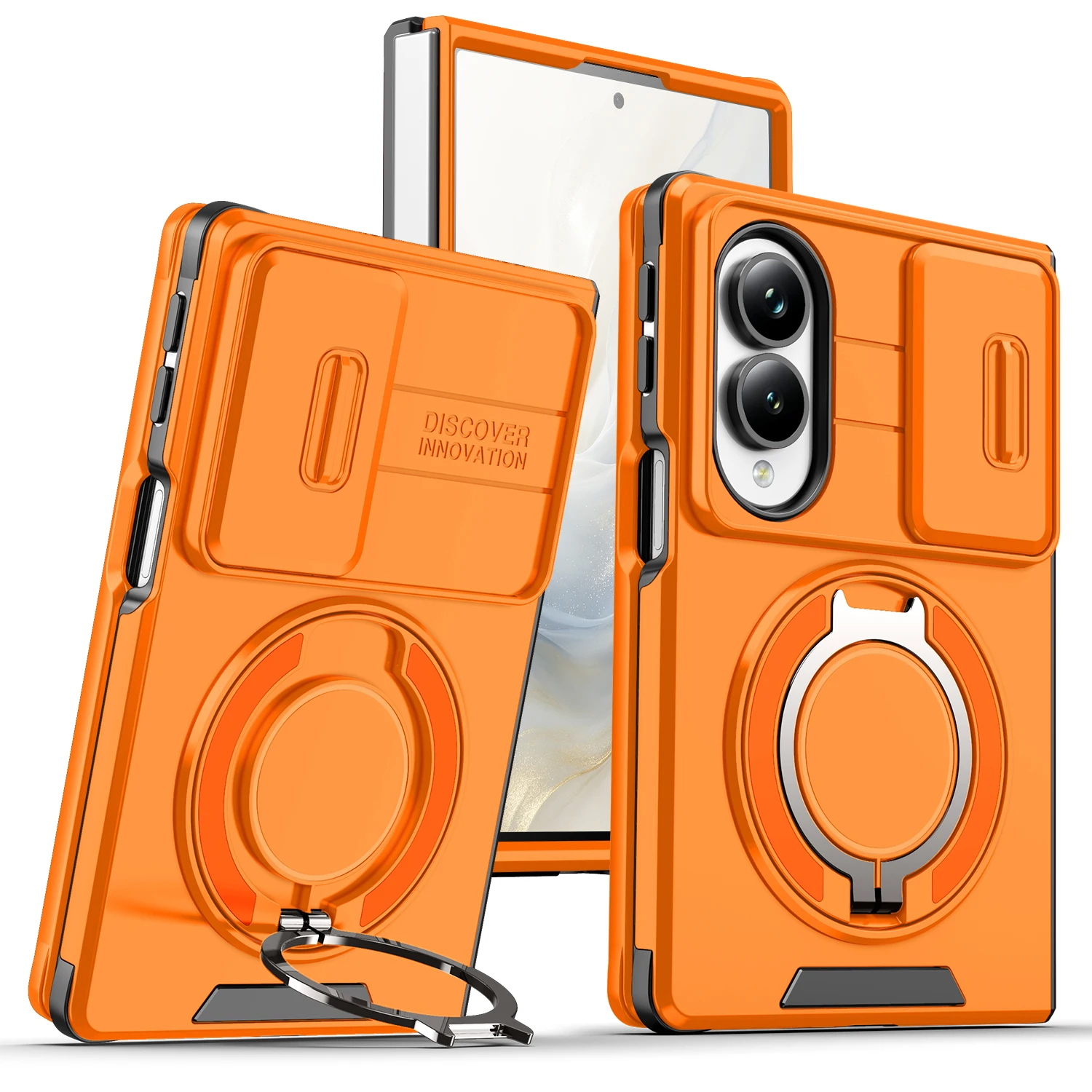 Shockproof Hybrid Rotating Kickstand Case For Samsung Galaxy Z Fold 8, Slim Matte Sliding Camera Protection Phone Cover Funda
