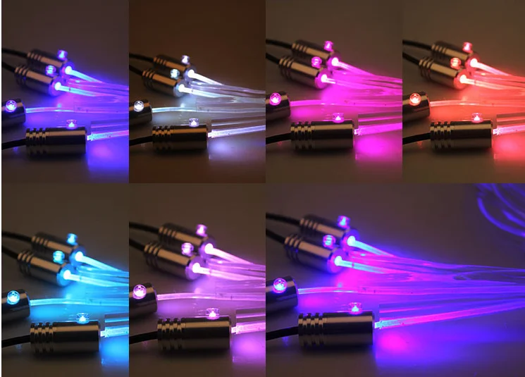 La atmósfera 12V 6W de los accesorios de la luz del coche de la fibra óptica más brillante 9 en 1 llevó la luz interior de las luces