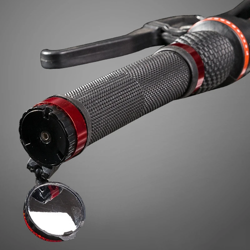 A99I-Bicycle Rearview Mirrors 360° Adjustable Bike Handlebar Mirror Blast-Resistant Glass Lens Safe Bike Mirror With Warning Lig