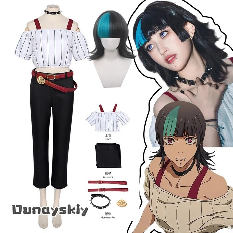 

aBNNC*Anime Kirara Hoshi Cosplay Costume Jirai Kei WomenStyles Top Pants Choker Highlights Wigs Fullset Halloween Disguise Adult