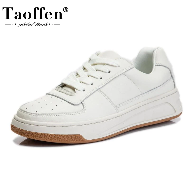 

Taoffen（Size 35-40） Ins Real Leather Shoes Women Sneaker Fashion Shoes Height Increasing Casual Daily Ladies FootwearSpring Lady