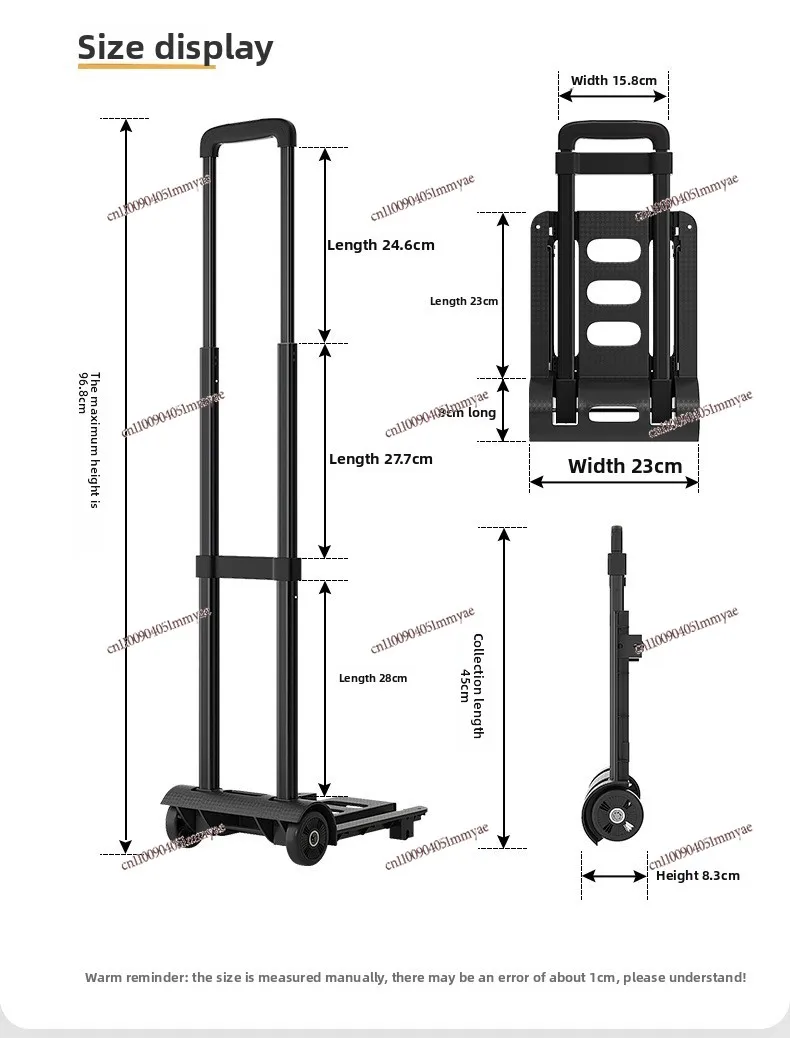 Pick up the courier, small pull cart, folding household portable pull cargo handling trailer