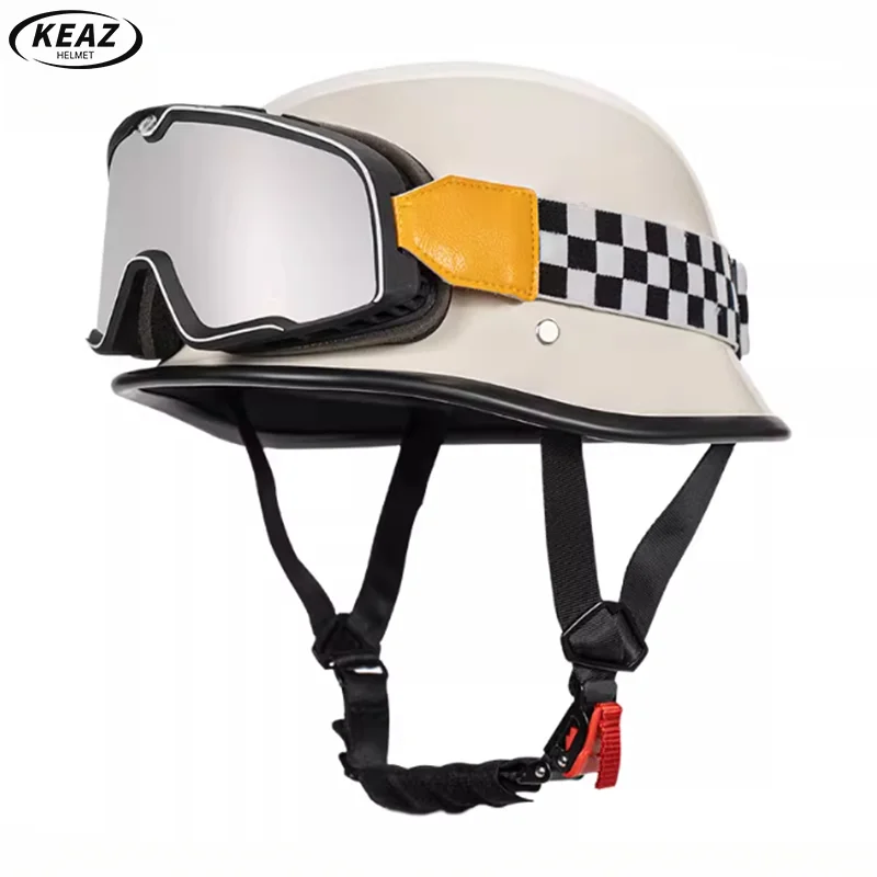 

Stylish and Practical Half Face Motorcycle Helmet Comes with Strong Shell and Anti-Fog Goggles for Enhanced Riding Experience