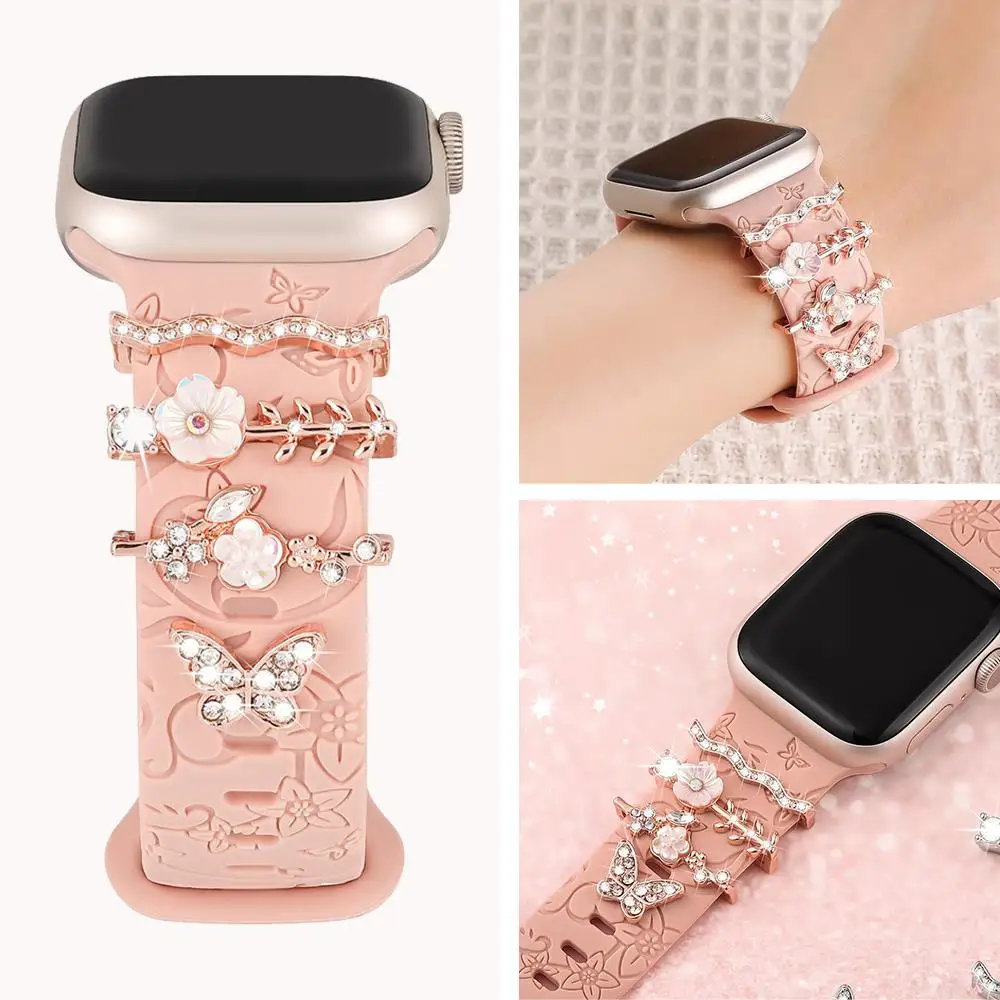 Charms for Apple Watch Band 40mm 41mm 42mm 49mm 38mm Metal Diamond Decorative Bling Ring Jewellery iWatch Series 10 9 SE 8 7